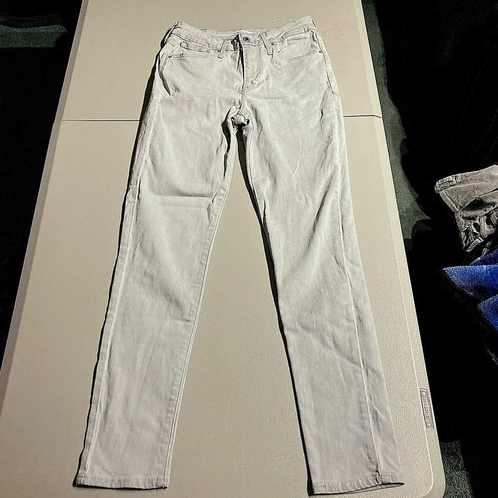 Levi 721 High Rise Skinny Grey Denim Jeans Black Label Women's Size 28 Waist EUC